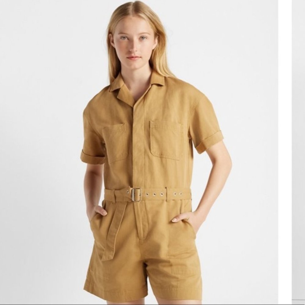 Club Monaco Short Sleeve Utility Jumpsuit
